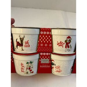 Celebrate‎ Christmas Ciroa dogs mini Ramekins oven microwave safe new
